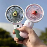 Premium Large Size Portable Handheld Fan – High-Speed USB Rechargeable Cooling Fan with Cute Fruit Design (Random Color & Box)