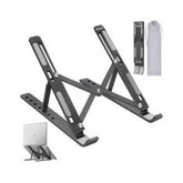 Metal Laptop Stand — Adjustable Ergonomic Folding Bracket for Desk, Office & Travel | 24×4.5cm Folded / 24×16.5cm Opened