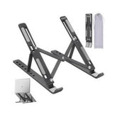 Metal Laptop Stand — Adjustable Ergonomic Folding Bracket for Desk, Office & Travel | 24×4.5cm Folded / 24×16.5cm Opened