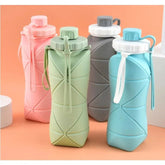 Silicone Foldable Water Bottle 600ml — Pocket-Size Collapsible Travel Bottle | Random Color